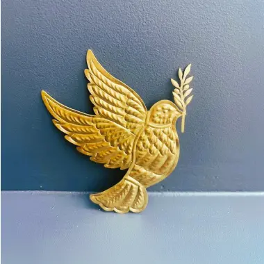 Ex-voto Colombe de la paix en laiton doré - Resplandor