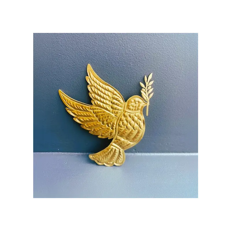 Ex-voto Colombe de la paix en laiton doré - Resplandor