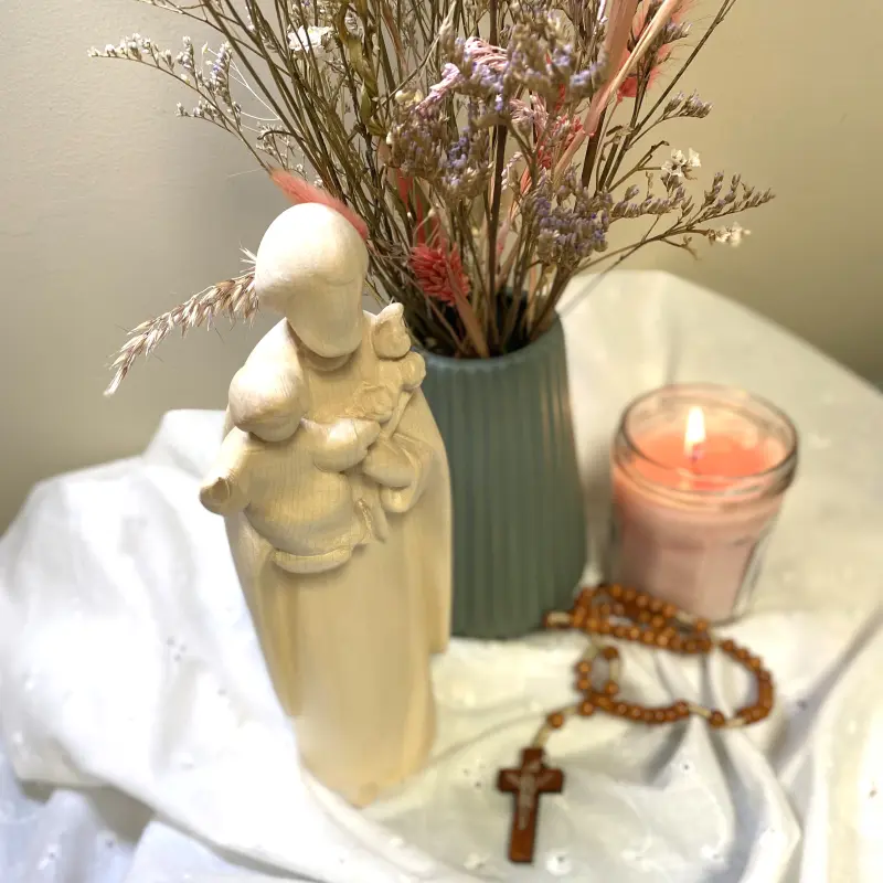 Statue Saint Joseph et l'Enfant Jésus en bois