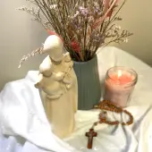 Statue Saint Joseph et l'Enfant Jésus en bois - 3