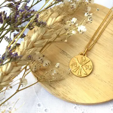 Médaille Chrisme - plaqué or