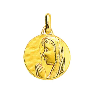 Médaille de la Vierge priante 16 mm - plaqué or