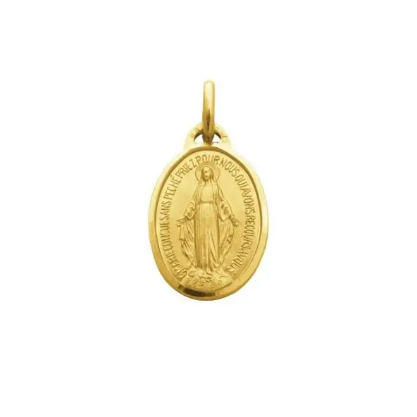 Médaille Miraculeuse bord facetté - plaqué or