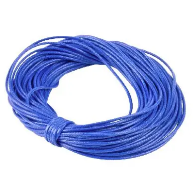 Cordon ciré bleu 1 mm - 60 cm