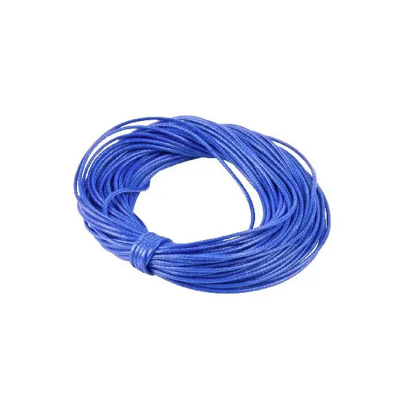 Cordon ciré bleu 1 mm - 60 cm