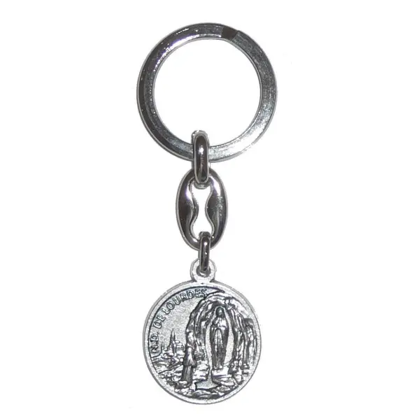 Porte-clés Notre Dame de Lourdes avec prière