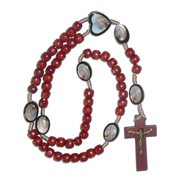 Chapelet en bois Lourdes