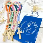 Chapelet pour enfant en perles de silicone + livret d'apprentissage - 1