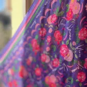 Grand foulard Vivre d'Amour violet 100 x 100 cm - 7