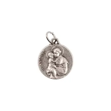 Médaille Saint Antoine - métal argenté - 18 mm