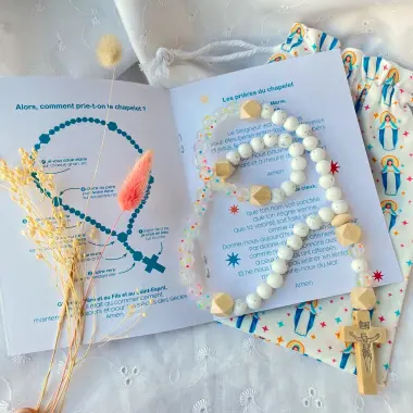 Chapelet en silicone pop avec pochon et livret - édition limitée