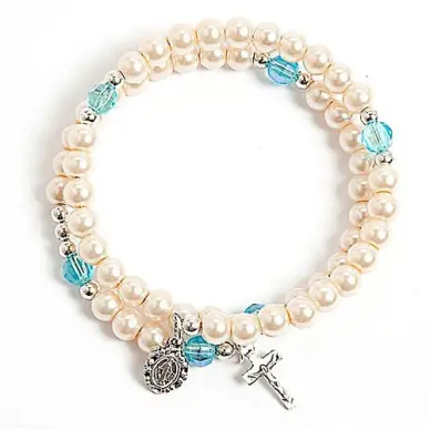 Bracelet chapelet blanc