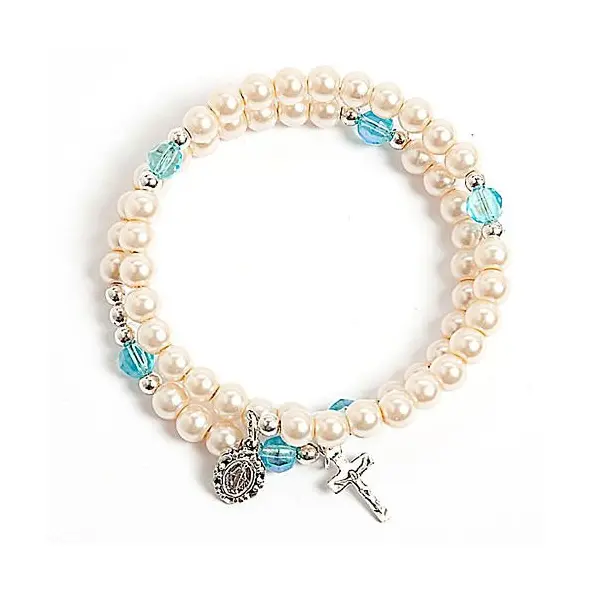 Bracelet chapelet blanc