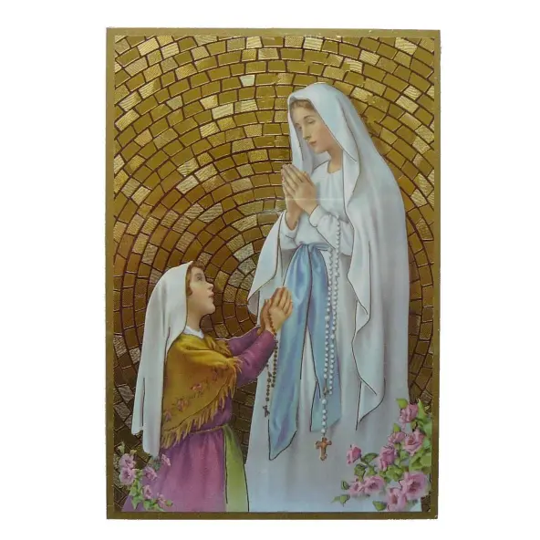 Cadre à suspendre de Notre Dame de Lourdes et Sainte Bernadette