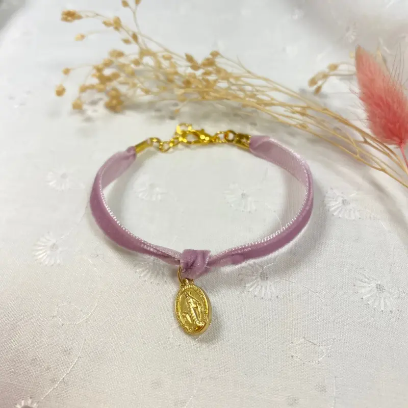 Bracelet en velours de la Médaille Miraculeuse