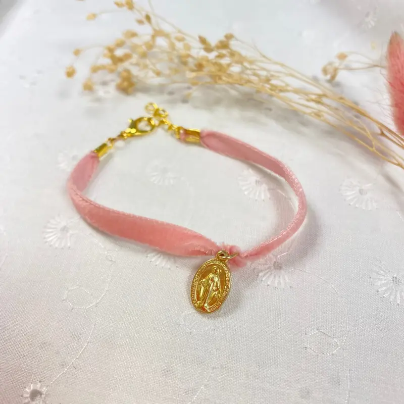 Bracelet en velours de la Médaille Miraculeuse