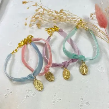 Bracelet en velours de la Médaille Miraculeuse