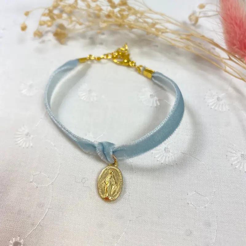 Bracelet en velours de la Médaille Miraculeuse