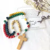 Chapelet Missionnaire en bois - grains ronds - 1