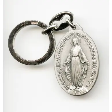 Porte-clés Médaille de la Vierge Miraculeuse 4 cm