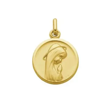 Médaille de la Vierge en prière 18 mm - plaqué or