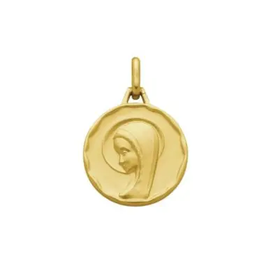 Médaille de la Vierge moderne ronde 17 mm - plaqué or