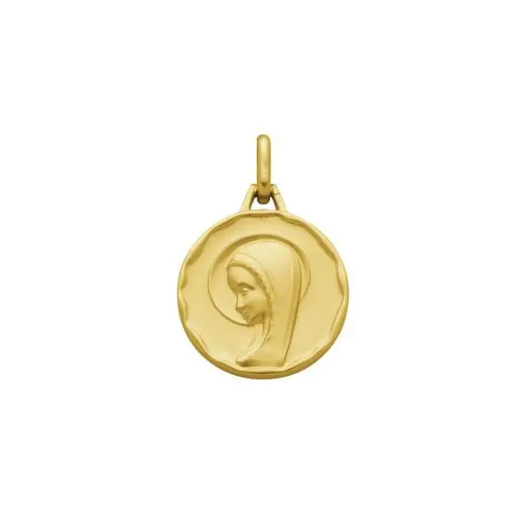 Médaille de la Vierge moderne ronde 17 mm - plaqué or