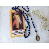 Chapelet Divine Miséricorde bleu + notice - 2