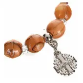 Bracelet croix de Jérusalem - Bois d'olivier - 2