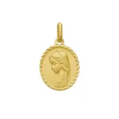Médaille de la Vierge ovale avec bord facetté 17 mm - plaqué or - 2