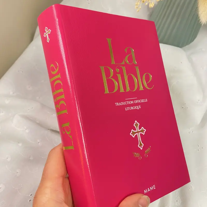 La Bible, reliure souple rose