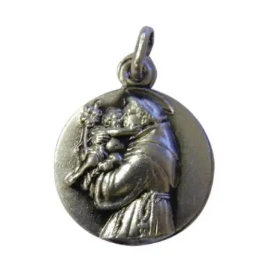 Médaille Saint Antoine - métal argenté - 15 mm