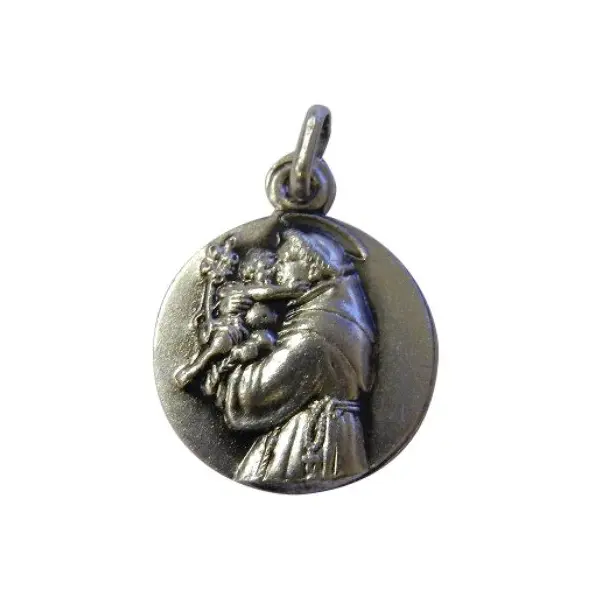 Médaille Saint Antoine - métal argenté - 15 mm