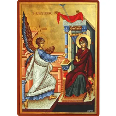 Icône creuse Russe de l'Annonciation