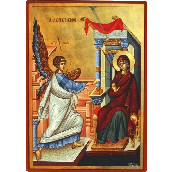 Icône creuse Russe de l'Annonciation