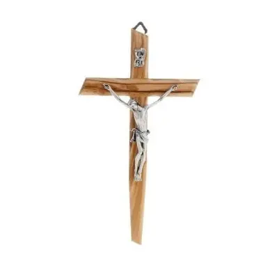 Crucifix moderne - Bois d'olivier