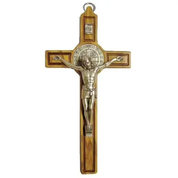 Crucifix Saint Benoit - Bois d'olivier