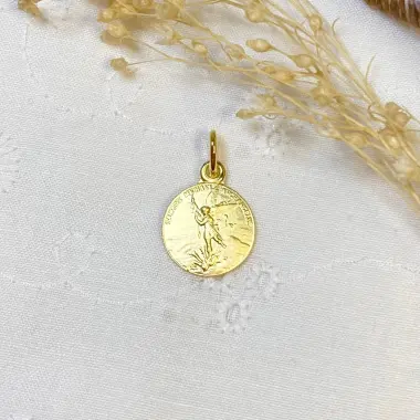 Médaille Saint Michel 14 mm - plaqué or