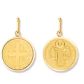 Médaille Saint Benoit 16 mm en or 18 carats - 4
