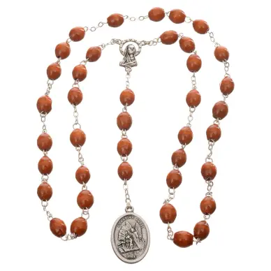 Chapelet Saint Michel Archange bois + notice