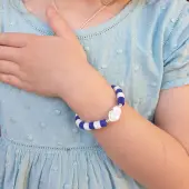 Bracelet Sacré-Coeur duo Mère-Enfant bleu & blanc - 3
