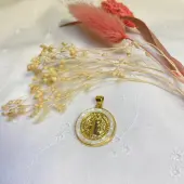Médaille de Saint Benoit 20 mm dorée et nacre - 2