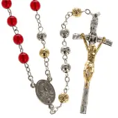 Chapelet 7 dons du Saint Esprit + notice - rouge - 3