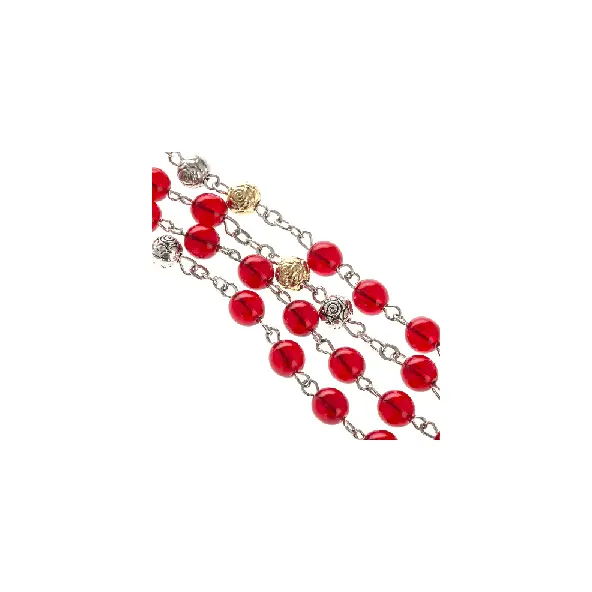 Chapelet 7 dons du Saint Esprit + notice - rouge