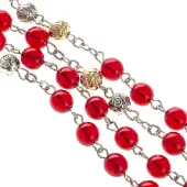 Chapelet 7 dons du Saint Esprit + notice - rouge - 4