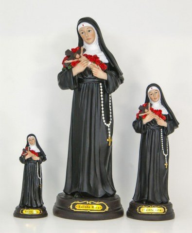 Statue Religieuse de Sainte Rita en Bronze - 21 cm | La Boutique des