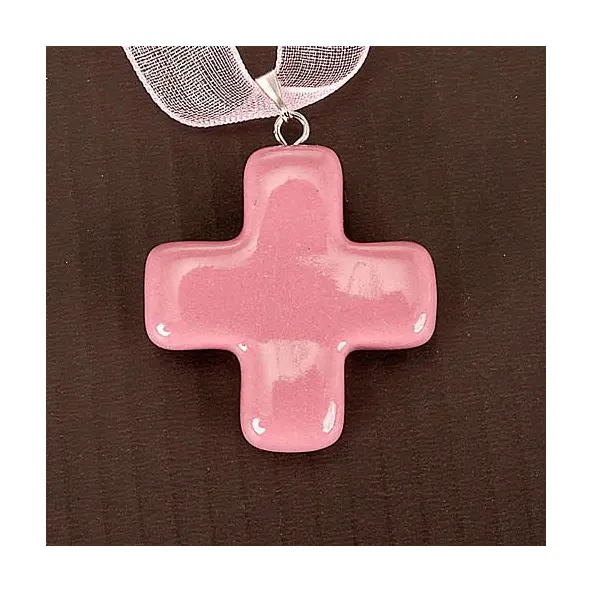 Croix pendentif en céramique