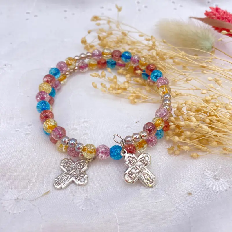 Bracelet chapelet multicolore