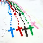 Chapelet plastique sur corde - Couleur au choix - 1