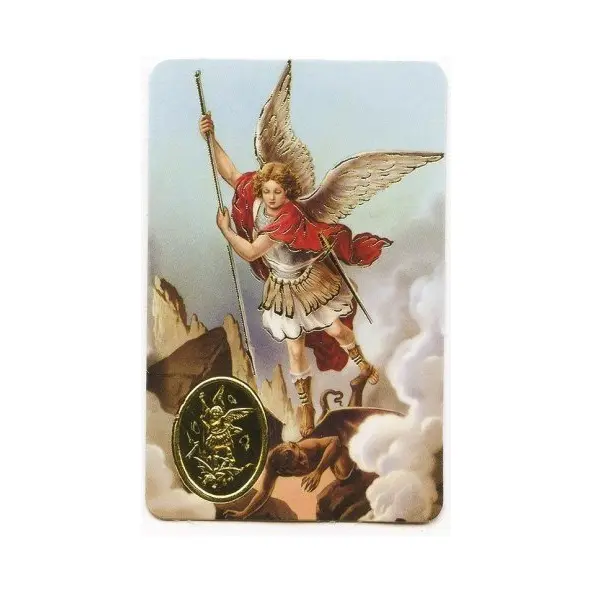 Carte de prière avec poinçon - Saint Michel